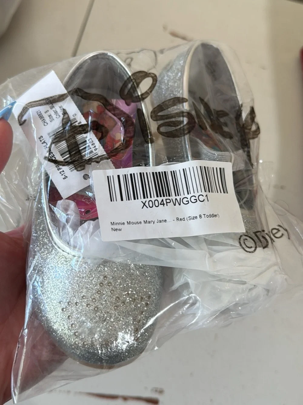 *NWT Disney Princess Toddler Silver Glitter Shoes